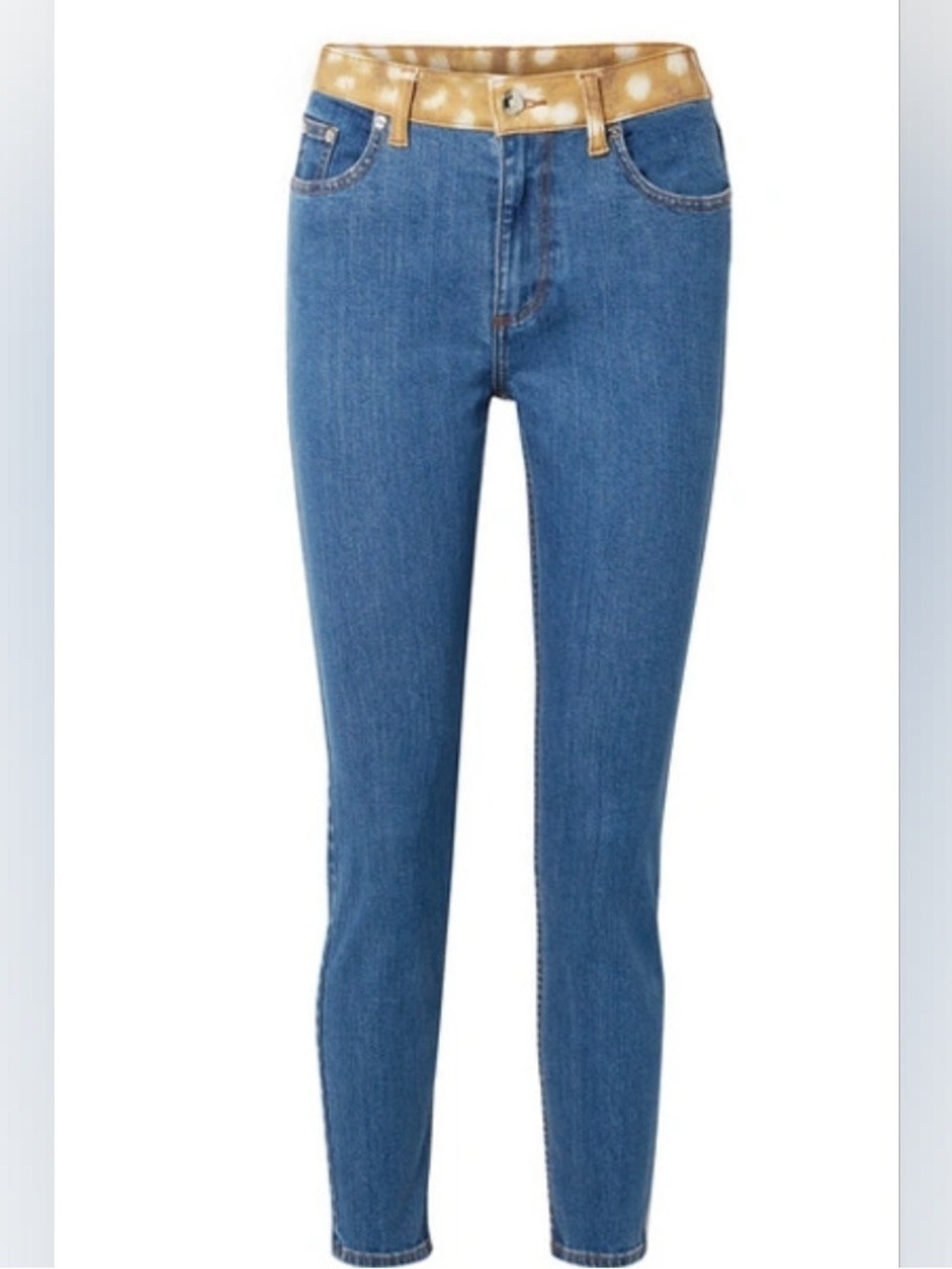 Burberry Blue Denim Animal Print Deer Waist High-rise Skinny Jeans M Waist 30"
